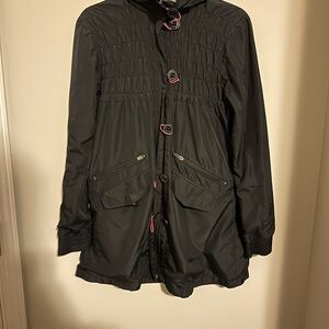 Athleta Women's Black Shock Cord Anorak Hooded Lined Jacket